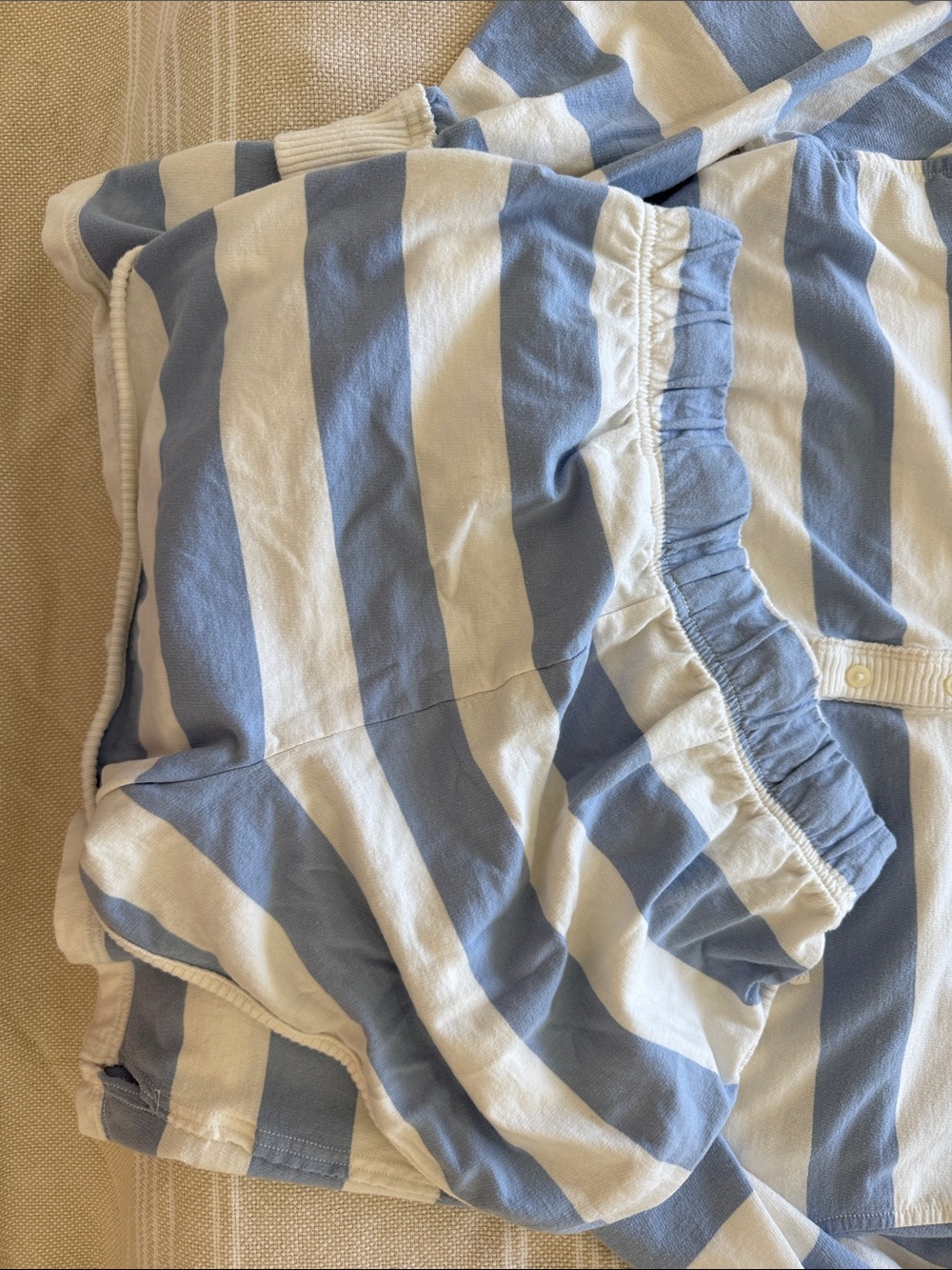 aerie Blue & White Striped lounge Set - Picture 5 of 7